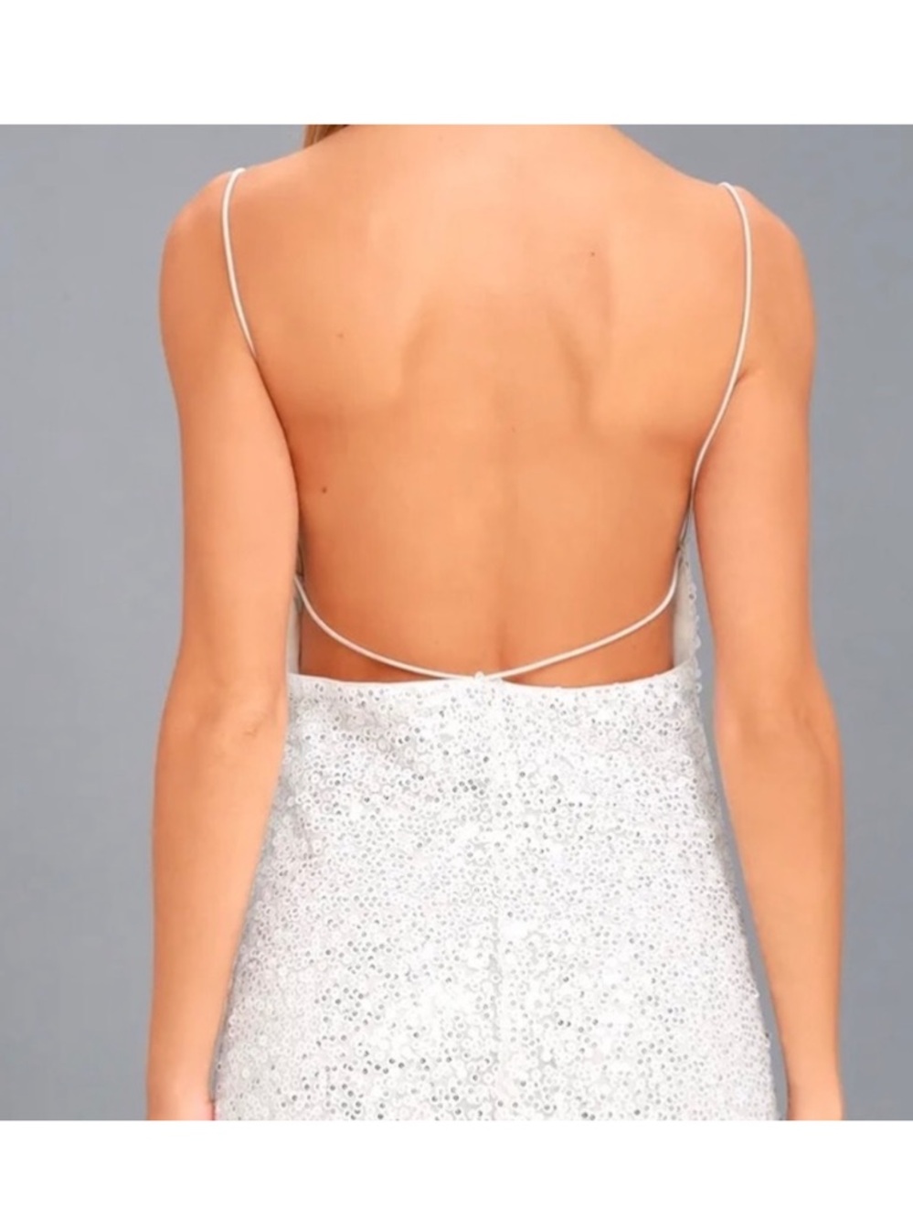 Lulu's White Sequin Slip Dress - Picture 7 of 13